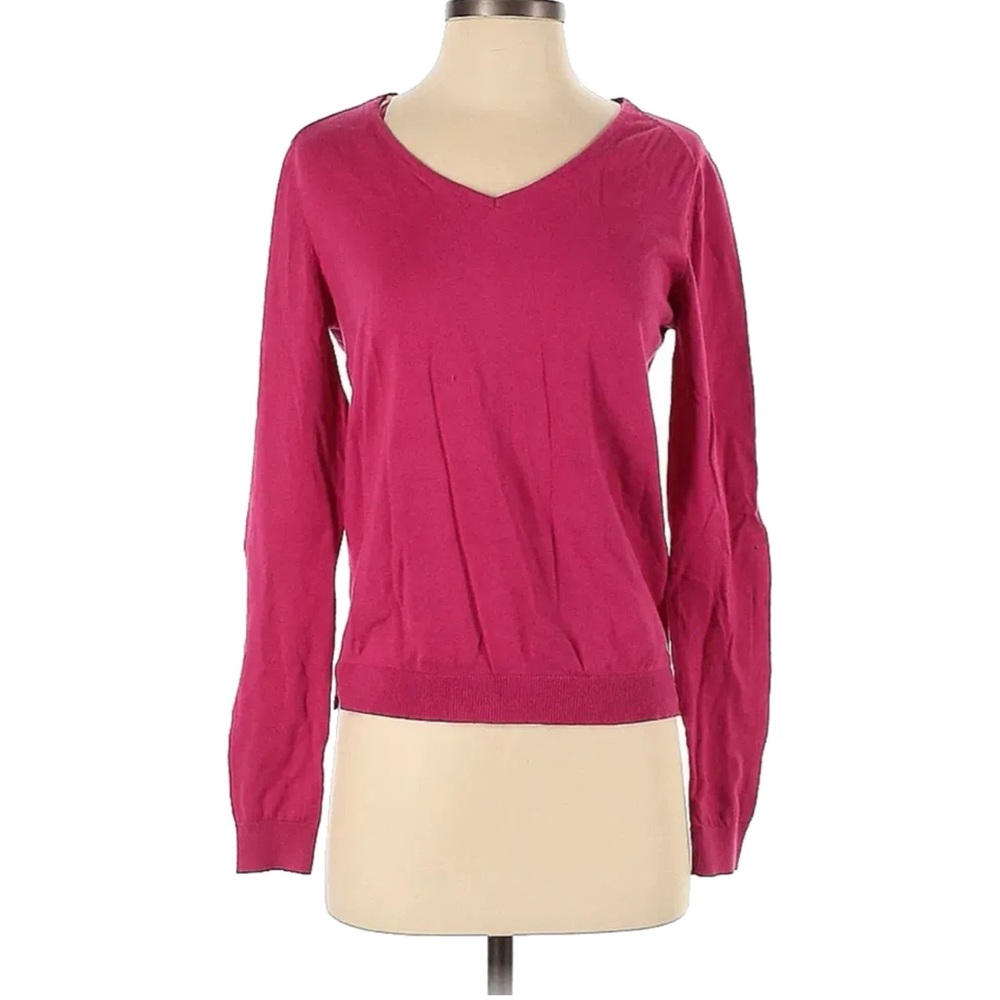🦋 3/$9 Zara pink cotton v neck sweater size small